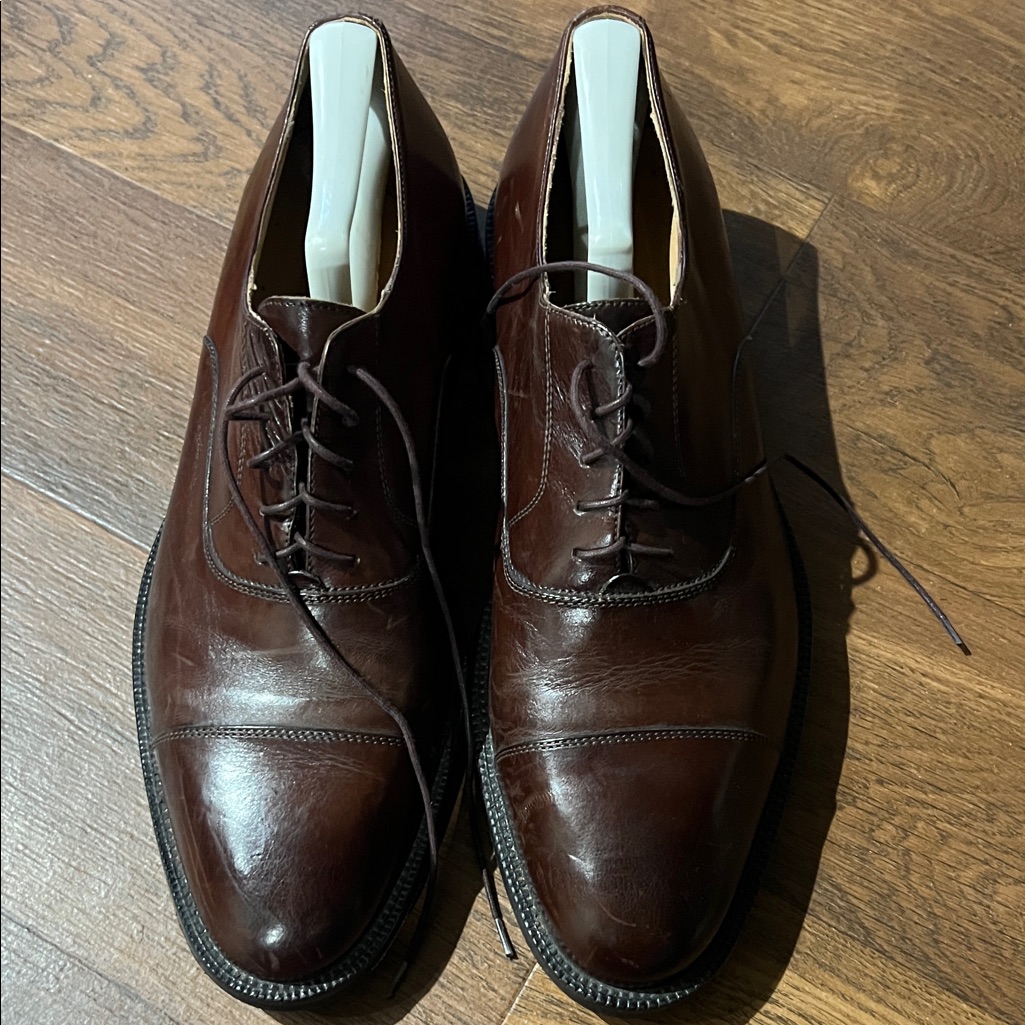 Johnston & Murphy Dark Brown Leather Oxfords